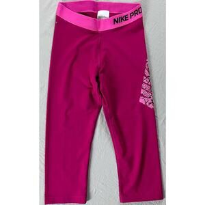 Nike Pro Logo Dri Fit Capri Athletic Pants Women's Size M